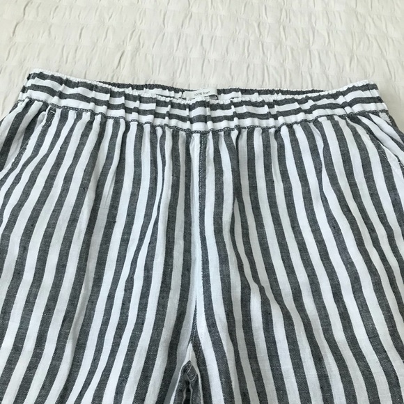 C&C California Pull-On Linen Pants, Size M, Slate Grey and White Stripe - Picture 3 of 5